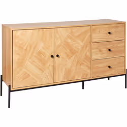 Mobiletto a sponde alte per il soggiorno. Questa elegante credenza combina il fascino retrò con la funzionalità moderna, offr ...