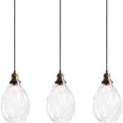 Lampada a sospensione con illuminazione a 3 punti con paralume in vetro e metallo Trasparente Coosa