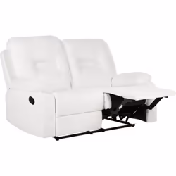 Divano imbottito con poggiapiedi reclinabile manualmente. Stile moderno e design funzionale si combinano perfettamente in que ...