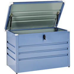 Beliani - Cassapanca da esterno in acciaio zincato blu 100 x 62 cm Cebrosa