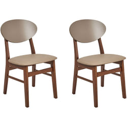 Set di 2 sedie da pranzo Marrone Seduta in ecopelle Struttura in legno scuro Amery