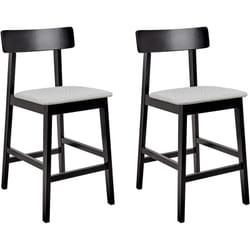 Set di 2 sedie da bar con seduta imbottita in legno nero e grigio Isanti