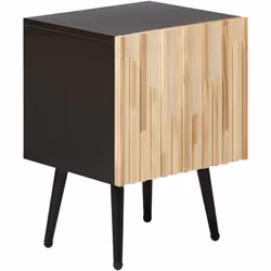 Comodino in stile moderno con contenitore. Questo elegante comodino combina una struttura in MDF rifinita con un rivestimento ...