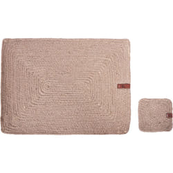 Beliani - Set di 12 tovagliette e sottobicchieri rettangolari in iuta naturale fatti a mano 30 x 40/10 x 10 cm Saltbush