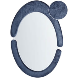 Specchio da parete moderno decorativo appeso 53 x 89 cm Telaio in MDF Forma irregolare Blu Scuro Massay