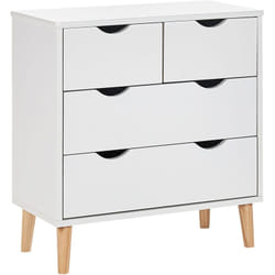 Beliani - Cassettiera a 4 cassetti in mdf con gambe in legno chiaro per la camera dei bambini bianco Simmie