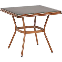 Tavolo da giardino quadrato Struttura in alluminio 80 x 80 cm Piano in vetro temperato Caspri ii