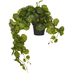 Beliani - Pianta artificiale in vaso per uso interno in plastica verde e nero 37 cm Strawberry Begonia