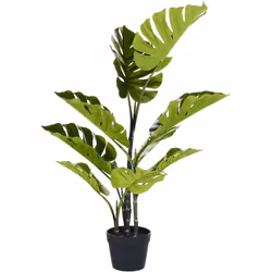 Pianta decorativa finta. Questa pianta artificiale verde è l'accessorio perfetto per chi ha sempre sognato una pianta di mons ...