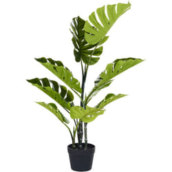 Beliani - Pianta artificiale con vaso in plastica nera 94 cm Monstera Plant
