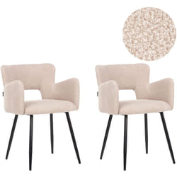 Set di 2 sedie da pranzo moderne Seduta in bouclé con braccioli con inserti beige Sanilac