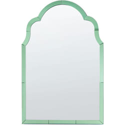 Beliani - Specchio decorativo da parete con cornice curva in stile Art Déco 60 x 89 cm Verde Norville