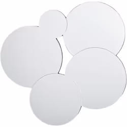 Specchio da parete rotondo. Questo moderno elemento decorativo presenta un design irregolare composto da diversi piccoli spec ...