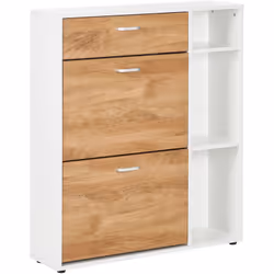 Scarpiera con spazio aggiuntivo. Questo elegante mobile per scarpe offre una soluzione pratica con un tocco scandinavo. Dispo ...