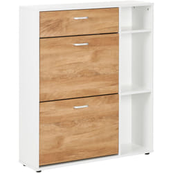 Scarpiera 2 scaffali aperti in legno ingegnerizzato bianco Mackay
