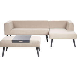 Elegante set da salotto a 4 posti in tessuto telaio in alluminio mobili da giardino beige Sorrivoli