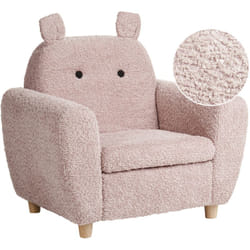 Beliani - Sedia Boucle imbottita con braccioli per bambini Rosa Maribo