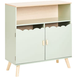 Credenza con motivo a casetta per la camera dei bambini in mdf di pino verde chiaro Lackey