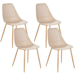 Set di 4 sedie da pranzo moderne minimaliste senza braccioli con seduta in plastica Beige Hazelton