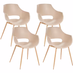 Set di sedie moderne in plastica. Un set elegante e moderno di quattro sedie minimaliste progettato per arredare la cucina o ...