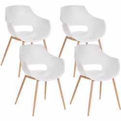 Set di sedie moderne in plastica. Un set elegante e moderno di quattro sedie minimaliste progettato per arredare la cucina o ...