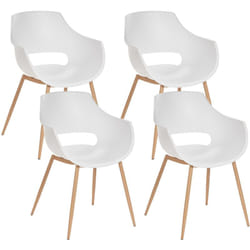 Set di 4 sedie da pranzo moderne minimaliste con seduta in plastica Bianco Millers