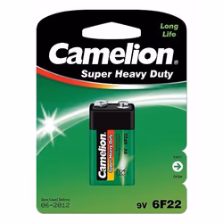 Camelion 6F22-BP1G, Batteria monouso, 9V, Zinco-Carbonio, 9 V, 1 pz, 84 x 18 x 114 mm