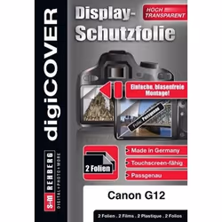DigiCover B2612, Trasparente, Canon, Canon Power Shot G12, 2 pz, Protezione per schermo