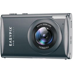 Easypix - V48 Fotocamera digitale compatta tascabile, schermo da 2,8', risoluzione fino a 64 mp, Zoom digitale 18x, antracite