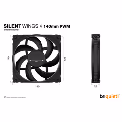 be quiet! SILENT WINGS 4 | 140mm PWM Case per computer Ventilatore 14 cm Nero 1 pz - Vista aggiuntiva 5