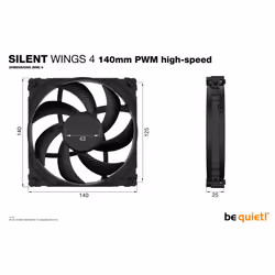 be quiet! SILENT WINGS 4 | 140mm PWM high-speed Case per computer Ventilatore 14 cm Nero 1 pz - Vista aggiuntiva 5