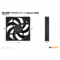 be quiet! SILENT WINGS PRO 4 | 140mm PWM Case per computer Ventilatore 14 cm Nero 1 pz - Vista aggiuntiva 6