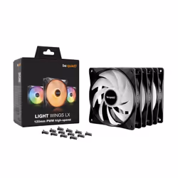 be quiet! LIGHT WINGS LX 120mm PWM High Speed 3-Pack Black Case per computer Ventilatore 12 cm Nero 3 pz - Vista aggiuntiva 5