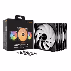 be quiet! LIGHT WINGS LX 140mm PWM High Speed 3-Pack Black Case per computer Ventilatore 14 cm Nero 3 pz - Vista aggiuntiva 5