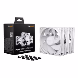 be quiet! Pure Wings 3 120 mm PWM Reverse Triple Pack White Case per computer Ventilatore 12 cm Bianco 3 pz - Vista aggiuntiva 3