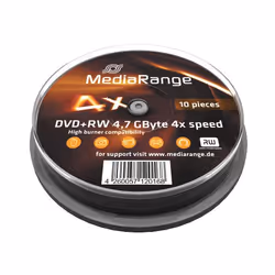 MediaRange MR451, DVD+RW, Scatola per torte, 10 pz, 4,7 GB
