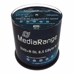MediaRange MR470, DVD+R DL, Scatola per torte, 100 pz, 8,5 GB