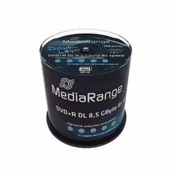 MediaRange MR471, DVD+R DL, Stampabile, Scatola per torte, 100 pz, 8,5 GB
