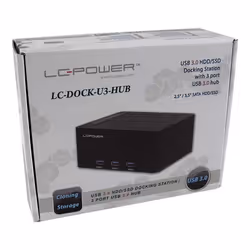LC-Power LC-DOCK-U3-HUB docking station per unità di archiviazione USB 3.2 Gen 1 (3.1 Gen 1) Type-B Nero - Vista aggiuntiva 4