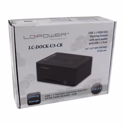 LC-Power LC-DOCK-U3-CR docking station per unità di archiviazione USB 3.2 Gen 1 (3.1 Gen 1) Type-A Nero - Vista aggiuntiva 4