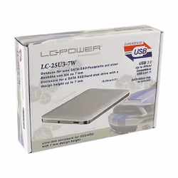 LC-Power LC-25U3-7W contenitore di unità di archiviazione Alluminio, Bianco 2.5" - Vista aggiuntiva 3