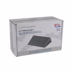 LC-Power LC-HUB-ALU-2B-4 hub di interfaccia USB 3.2 Gen 1 (3.1 Gen 1) Type-A 5000 Mbit/s Nero