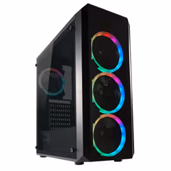 LC-Power Gaming 703B - Quad-Luxx, Midi Tower, PC, Nero, ATX, micro ATX, Mini-ITX, Metallo, Plastica, Vetro temperato, Gaming