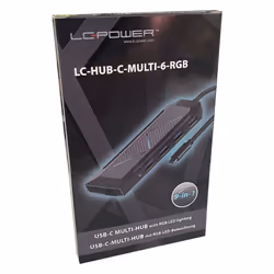 LC-Power LC-HUB-C-MULTI-6-RGB hub di interfaccia USB 3.2 Gen 2 (3.1 Gen 2) Type-C 5000 Mbit/s Nero - Vista aggiuntiva 8
