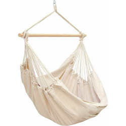 Amanka Amaca per sedersi 2 persone 150kg sedile sospeso a 2 posti poltrona di cotone 185x130cm incl perno girevole 360° Beige