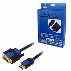 LogiLink CHB3102 cavo e adattatore video 2 m HDMI DVI-D Nero, Blu