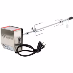 Set di spiedo per barbecue BBQ-Toro, 90 cm, con motore in acciaio inox, 220V - 240V, 2x aghi per carne | spiedo rotante Set p ...
