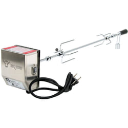 No Brand - BBQ-Toro Set di spiedi per barbecue, 90 cm, incl. motore in acciaio inox, 220V - 240V, 2x aghi per carne spiedi rotanti