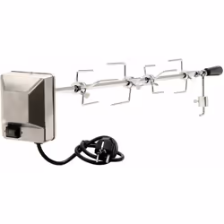 BBQ-Toro Set di spiedi per barbecue 100 cm incl. 4x aghi di carne e motore in acciaio inox, 220V - 240V spiedo rotante Rostic ...