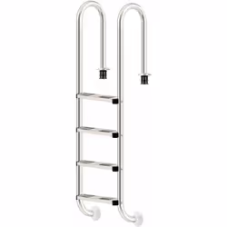 Scaletta per piscina Zelsius in acciaio inox con 4 gradini | 50,2 x 36,5 x 183 cm La scala per piscina è adatta a tutte le pi ...